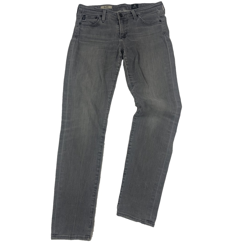 AG Adriano Goldschmied Jeans The Stilt Cigarette Leg Jeans Womens 27R Gray Denim